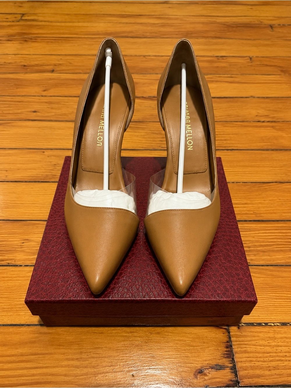 Tamara Mellon Tan/Nude Pointed Toe Leather Pumps Heels Size 9 / EU 39